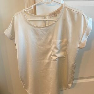 LOFT Women's Ivory Satin Blouse